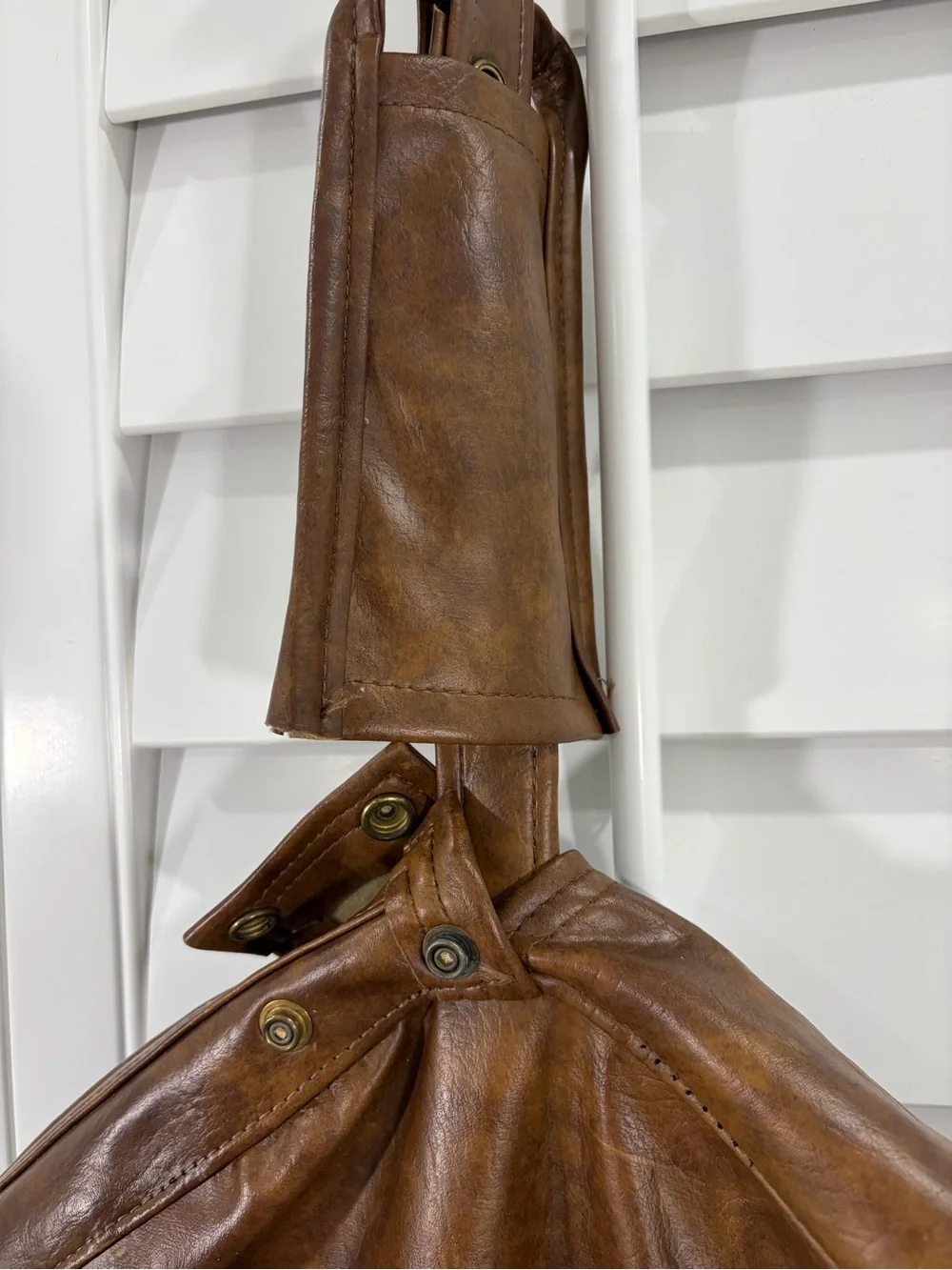 Vintage Brown Leather Travel Suit Garment Bag